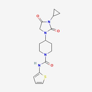4-(3-cyclopropyl-2,4-dioxoimidazolidin-1-yl)-N-(thiophen-2-yl)piperidine-1-carboxamide