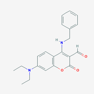 4-(benzylamino)-7-(diethylamino)-2-oxo-2H-chromene-3-carbaldehyde