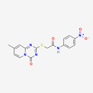 2-(8-methyl-4-oxopyrido[1,2-a][1,3,5]triazin-2-yl)sulfanyl-N-(4-nitrophenyl)acetamide