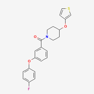 (3-(4-Fluorophenoxy)phenyl)(4-(thiophen-3-yloxy)piperidin-1-yl)methanone
