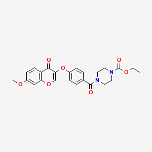 molecular formula C24H24N2O7 B2743149 ethyl 4-({4-[(7-methoxy-4-oxo-4H-chromen-3-yl)oxy]phenyl}carbonyl)piperazine-1-carboxylate CAS No. 951958-04-6