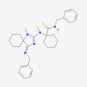 N-benzyl-1-[(4-benzylimino-1-methyl-1,3-diazaspiro[4.5]dec-2-en-2-yl)-methylamino]cyclohexane-1-carbothioamide