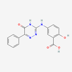 molecular formula C16H12N4O4 B2743153 2-Hydroxy-5-[(5-oxo-6-phenyl-4,5-dihydro-1,2,4-triazin-3-yl)amino]benzoic acid CAS No. 1417635-98-3