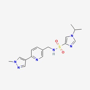 molecular formula C16H20N6O2S B2743155 1-isopropyl-N-((6-(1-methyl-1H-pyrazol-4-yl)pyridin-3-yl)methyl)-1H-imidazole-4-sulfonamide CAS No. 2034233-84-4
