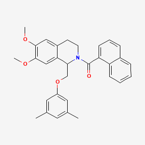 molecular formula C31H31NO4 B2743163 (1-((3,5-dimethylphenoxy)methyl)-6,7-dimethoxy-3,4-dihydroisoquinolin-2(1H)-yl)(naphthalen-1-yl)methanone CAS No. 681153-80-0