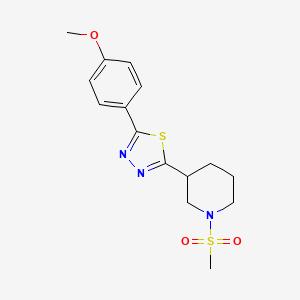 2-(4-Methoxyphenyl)-5-(1-(methylsulfonyl)piperidin-3-yl)-1,3,4-thiadiazole