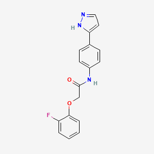 molecular formula C17H14FN3O2 B2743178 N-(4-(1H-pyrazol-3-yl)phenyl)-2-(2-fluorophenoxy)acetamide CAS No. 1207054-07-6
