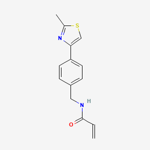 molecular formula C14H14N2OS B2743180 N-[[4-(2-Methyl-1,3-thiazol-4-yl)phenyl]methyl]prop-2-enamide CAS No. 2391205-09-5