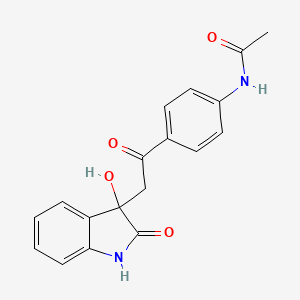 N-[4-[2-(3-hydroxy-2-oxo-1H-indol-3-yl)acetyl]phenyl]acetamide