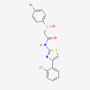 molecular formula C17H12BrClN2O2S2 B2743206 2-(4-bromophenyl)sulfinyl-N-[4-(2-chlorophenyl)-1,3-thiazol-2-yl]acetamide CAS No. 338965-84-7