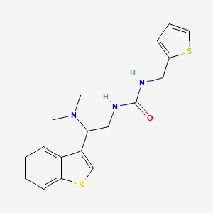 molecular formula C18H21N3OS2 B2743207 1-(2-(Benzo[b]thiophen-3-yl)-2-(dimethylamino)ethyl)-3-(thiophen-2-ylmethyl)urea CAS No. 2034562-18-8