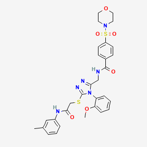 molecular formula C30H32N6O6S2 B2743218 N-[[4-(2-methoxyphenyl)-5-[2-(3-methylanilino)-2-oxoethyl]sulfanyl-1,2,4-triazol-3-yl]methyl]-4-morpholin-4-ylsulfonylbenzamide CAS No. 309967-84-8