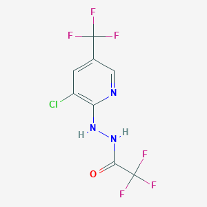 molecular formula C8H4ClF6N3O B2743225 N'-[3-chloro-5-(trifluoromethyl)-2-pyridinyl]-2,2,2-trifluoroacetohydrazide CAS No. 89444-17-7