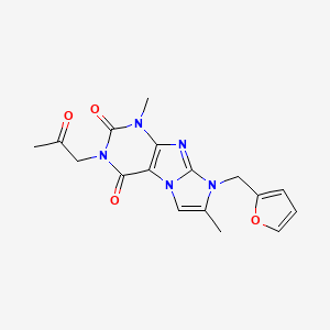 molecular formula C17H17N5O4 B2743233 6-(呋喃-2-基甲基)-4,7-二甲基-2-(2-氧代丙基)嘌呤[7,8-a]咪唑-1,3-二酮 CAS No. 876670-93-8