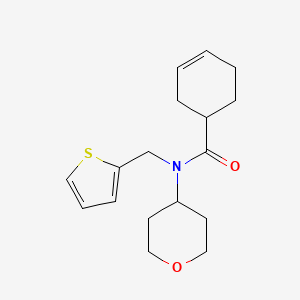 N-(tetrahydro-2H-pyran-4-yl)-N-(thiophen-2-ylmethyl)cyclohex-3-enecarboxamide