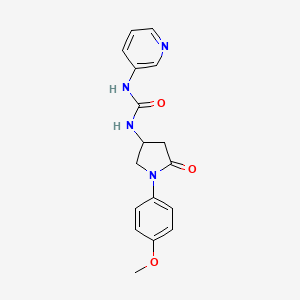 molecular formula C17H18N4O3 B2743244 1-(1-(4-甲氧基苯基)-5-氧代吡咯烷-3-基)-3-(吡啶-3-基)脲 CAS No. 894031-87-9