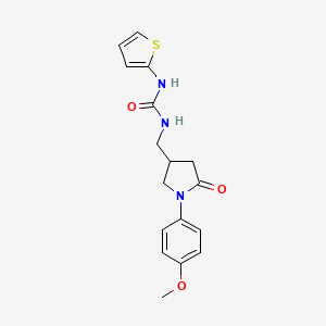 molecular formula C17H19N3O3S B2743247 1-((1-(4-Methoxyphenyl)-5-oxopyrrolidin-3-yl)methyl)-3-(thiophen-2-yl)urea CAS No. 954636-02-3