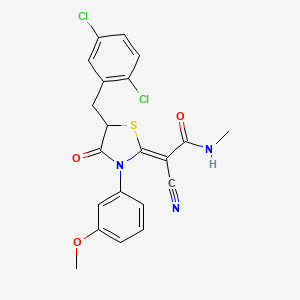 (Z)-2-cyano-2-(5-(2,5-dichlorobenzyl)-3-(3-methoxyphenyl)-4-oxothiazolidin-2-ylidene)-N-methylacetamide