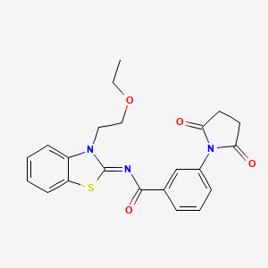(Z)-3-(2,5-dioxopyrrolidin-1-yl)-N-(3-(2-ethoxyethyl)benzo[d]thiazol-2(3H)-ylidene)benzamide