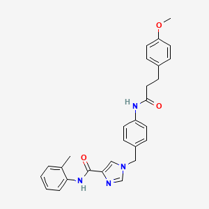 1-(4-(3-(4-methoxyphenyl)propanamido)benzyl)-N-(o-tolyl)-1H-imidazole-4-carboxamide