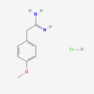 molecular formula C9H13ClN2O B2743267 2-(4-Methoxyphenyl)ethanimidamide hydrochloride CAS No. 58125-01-2; 6487-90-7