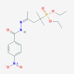 Diethyl 3-({4-nitrobenzoyl}hydrazono)-1,1-dimethylbutylphosphonate