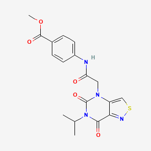 molecular formula C18H18N4O5S B2743270 methyl 4-{[(6-isopropyl-5,7-dioxo-6,7-dihydroisothiazolo[4,3-d]pyrimidin-4(5H)-yl)acetyl]amino}benzoate CAS No. 1251604-16-6