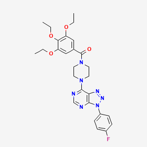 molecular formula C27H30FN7O4 B2743284 (4-(3-(4-fluorophenyl)-3H-[1,2,3]triazolo[4,5-d]pyrimidin-7-yl)piperazin-1-yl)(3,4,5-triethoxyphenyl)methanone CAS No. 920365-07-7