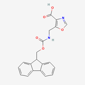 molecular formula C20H16N2O5 B2743285 5-[(9H-Fluoren-9-ylmethoxycarbonylamino)methyl]-1,3-oxazole-4-carboxylic acid CAS No. 2137587-64-3