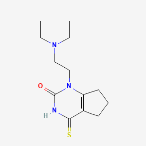 molecular formula C13H21N3OS B2743288 1-(2-(diethylamino)ethyl)-4-thioxo-3,4,6,7-tetrahydro-1H-cyclopenta[d]pyrimidin-2(5H)-one CAS No. 920367-37-9