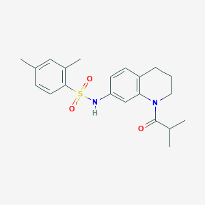 molecular formula C21H26N2O3S B2743294 N-(1-异丁酰-1,2,3,4-四氢喹啉-7-基)-2,4-二甲基苯磺酰胺 CAS No. 1005298-77-0