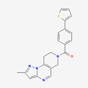 (2-methyl-8,9-dihydropyrazolo[1,5-a]pyrido[3,4-e]pyrimidin-7(6H)-yl)(4-(thiophen-2-yl)phenyl)methanone