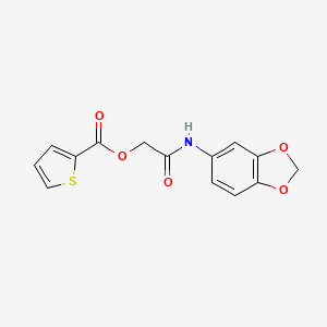 molecular formula C14H11NO5S B2743297 [(2H-1,3-苯并二噁杂环-5-基)羰酰基]甲基噻吩-2-羧酸酯 CAS No. 380179-93-1