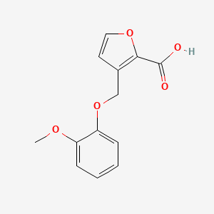 molecular formula C13H12O5 B2743301 3-(2-Methoxy-phenoxymethyl)-furan-2-carboxylic acid CAS No. 332026-40-1