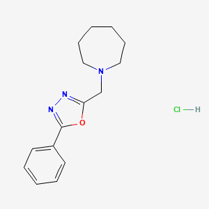 molecular formula C15H20ClN3O B2743304 2-(Azepan-1-ylmethyl)-5-phenyl-1,3,4-oxadiazole hydrochloride CAS No. 1179365-90-2