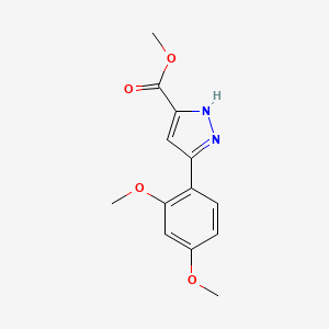 molecular formula C13H14N2O4 B2743311 甲基 3-(2,4-二甲氧基苯基)-1H-吡唑-5-甲酸酯 CAS No. 890624-62-1