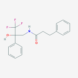 molecular formula C18H18F3NO2 B2743324 3-phenyl-N-(3,3,3-trifluoro-2-hydroxy-2-phenylpropyl)propanamide CAS No. 1351622-88-2