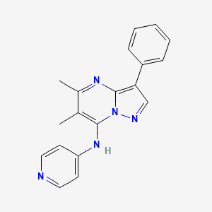 molecular formula C19H17N5 B2743325 5,6-二甲基-3-苯基-N-(吡啶-4-基)吡唑并[1,5-a]嘧啶-7-胺 CAS No. 900281-65-4