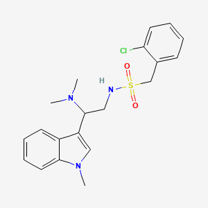 molecular formula C20H24ClN3O2S B2743326 1-(2-chlorophenyl)-N-(2-(dimethylamino)-2-(1-methyl-1H-indol-3-yl)ethyl)methanesulfonamide CAS No. 1091384-35-8