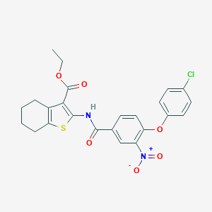 Ethyl 2-({4-(4-chlorophenoxy)-3-nitrobenzoyl}amino)-4,5,6,7-tetrahydro-1-benzothiophene-3-carboxylate