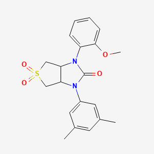 molecular formula C20H22N2O4S B2743330 1-(3,5-dimethylphenyl)-3-(2-methoxyphenyl)tetrahydro-1H-thieno[3,4-d]imidazol-2(3H)-one 5,5-dioxide CAS No. 878733-70-1