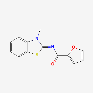 molecular formula C13H10N2O2S B2743347 N-(3-methyl-1,3-benzothiazol-2-ylidene)furan-2-carboxamide CAS No. 330677-93-5