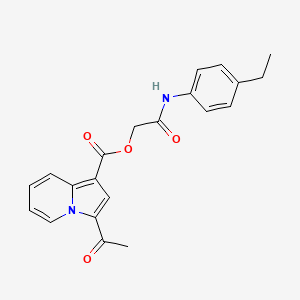 molecular formula C21H20N2O4 B2743348 2-((4-乙基苯基)氨基)-2-氧代乙基-3-乙酰吲哚啉-1-羧酸酯 CAS No. 899998-45-9