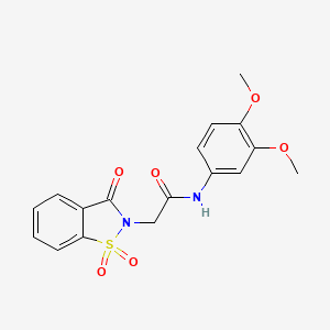 N-(3,4-dimethoxyphenyl)-2-(1,1,3-trioxo-1,2-benzothiazol-2-yl)acetamide