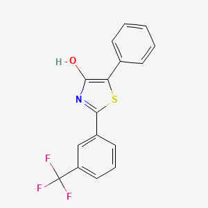 molecular formula C16H10F3NOS B2743359 5-Phenyl-2-[3-(trifluoromethyl)phenyl]-1,3-thiazol-4-ol CAS No. 924868-98-4