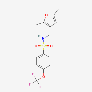 molecular formula C14H14F3NO4S B2743364 N-((2,5-dimethylfuran-3-yl)methyl)-4-(trifluoromethoxy)benzenesulfonamide CAS No. 1351645-29-8