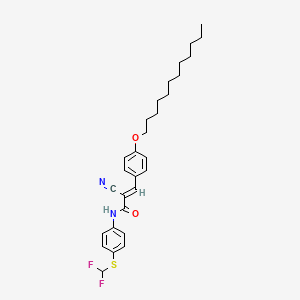 molecular formula C29H36F2N2O2S B2743366 (E)-2-cyano-N-[4-(difluoromethylsulfanyl)phenyl]-3-(4-dodecoxyphenyl)prop-2-enamide CAS No. 326916-79-4