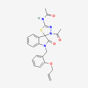 N-(3'-acetyl-2-oxo-1-{[2-(prop-2-en-1-yloxy)phenyl]methyl}-1,2-dihydro-3'H-spiro[indole-3,2'-[1,3,4]thiadiazole]-5'-yl)acetamide