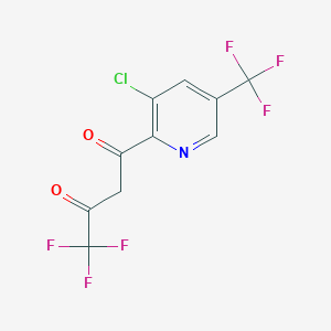 molecular formula C10H4ClF6NO2 B2743372 1-[3-氯-5-(三氟甲基)-2-吡啶基]-4,4,4-三氟-1,3-丁二酮 CAS No. 207994-03-4