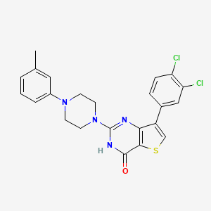 molecular formula C23H20Cl2N4OS B2743375 7-(3,4-二氯苯基)-2-[4-(3-甲基苯基)哌嗪-1-基]噻吩并[3,2-d]嘧啶-4(3H)-酮 CAS No. 1251646-25-9